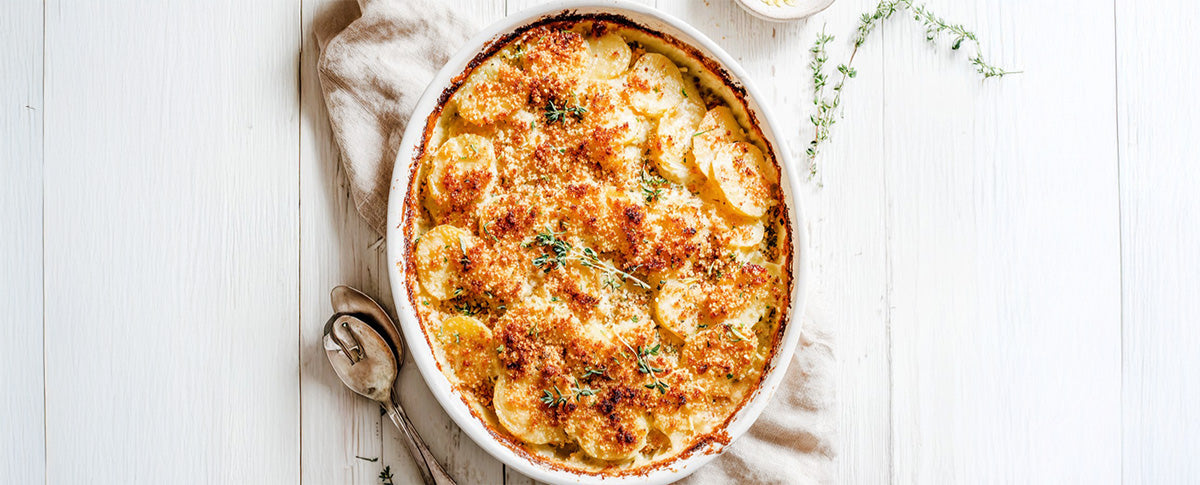 Kartoffelgratin mit Parmesankruste