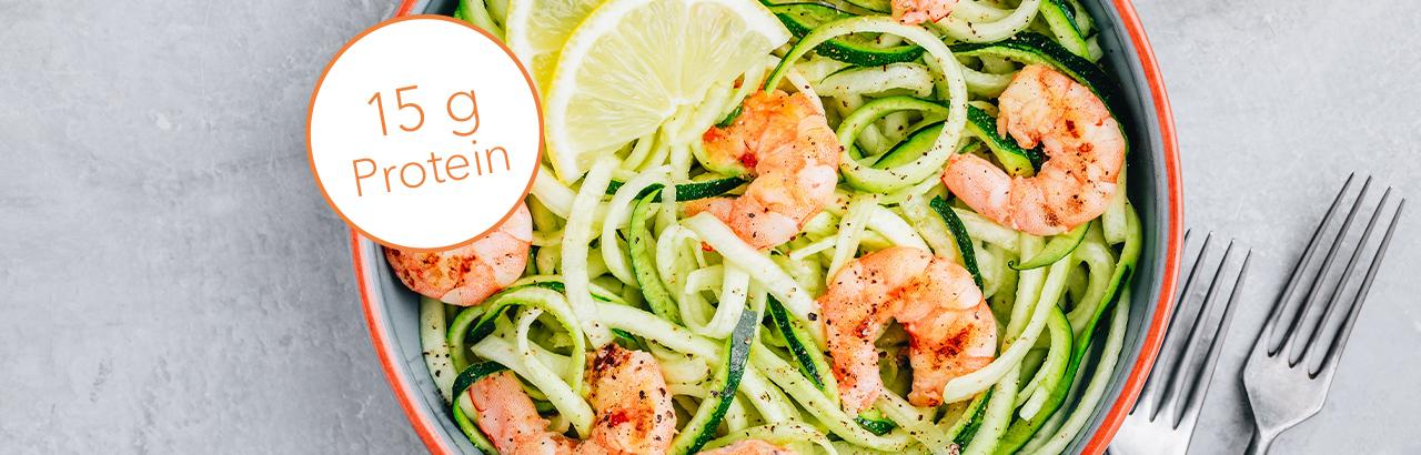 Zucchini-Salat mit Schrimps