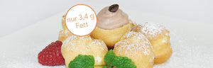 Mini-Windbeutel mit Kaffee- Puddingfüllung