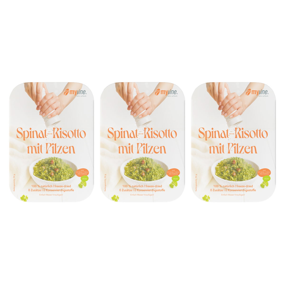 Genuss Gericht Spinat-Risotto mit Pilzen (vegan)