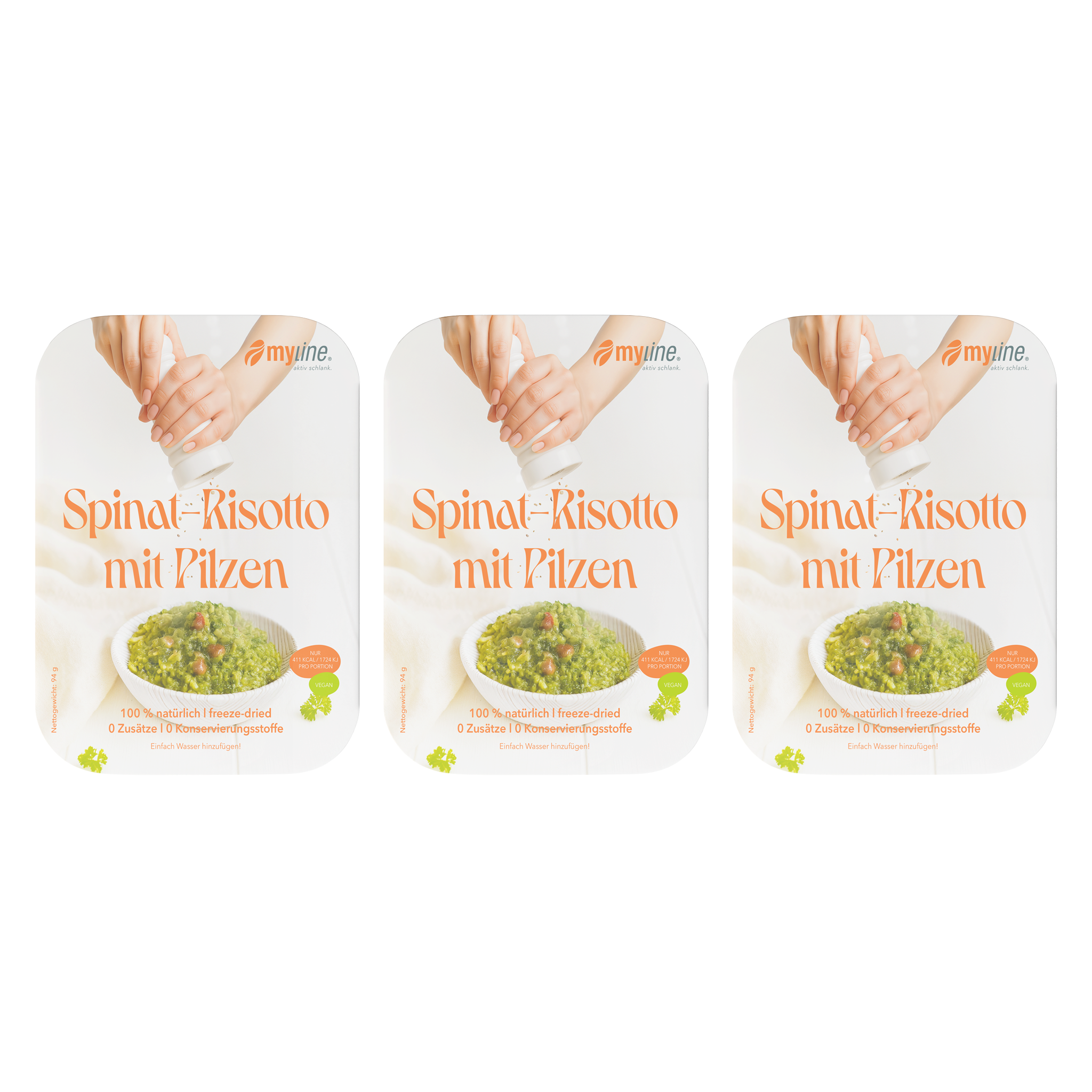 Genuss Gericht Spinat-Risotto mit Pilzen (vegan)