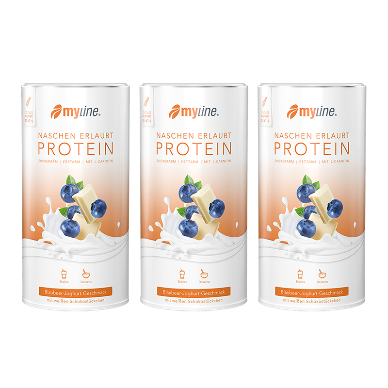 Protein Blaubeer-Joghurt mit weißen Schokostückchen