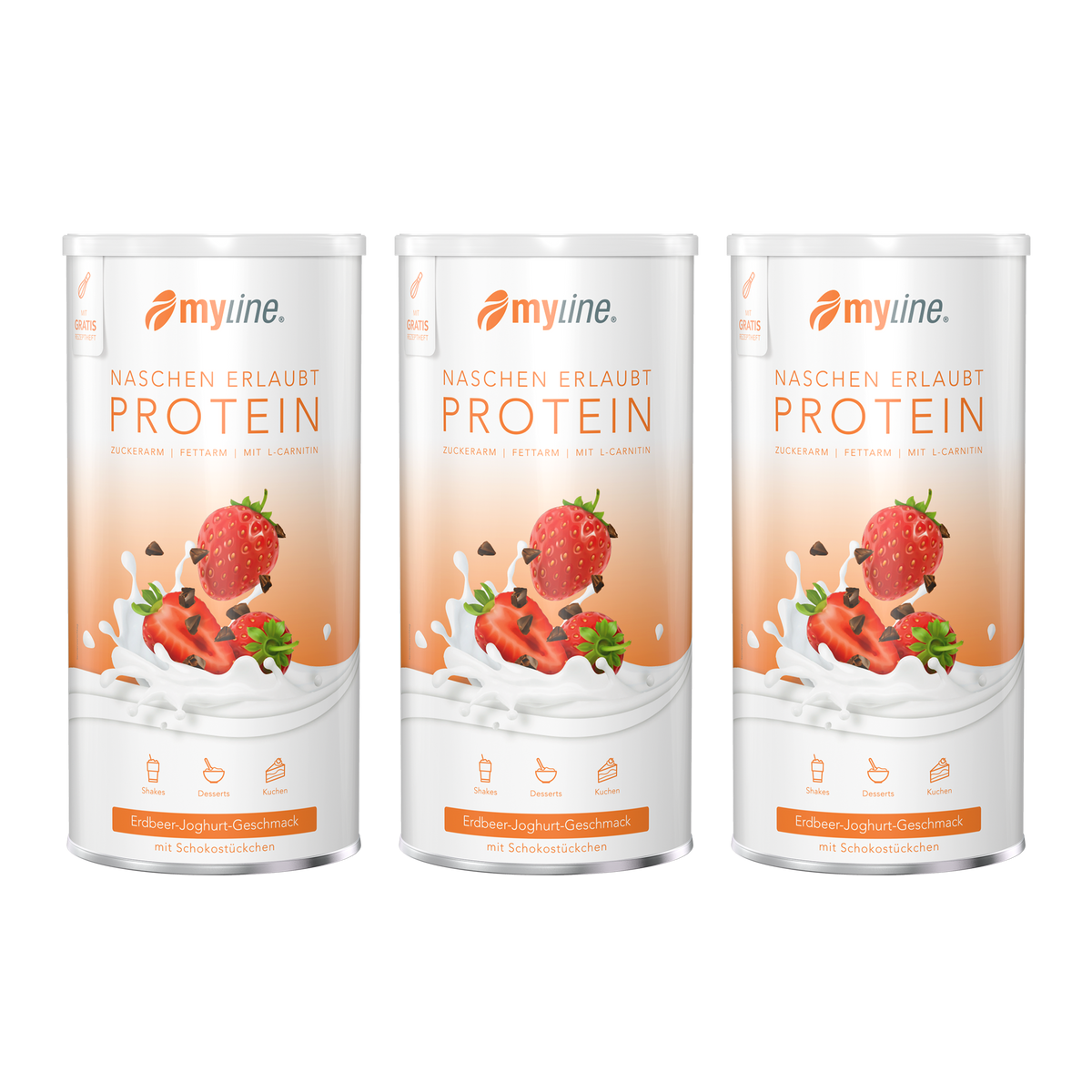 Protein Erdbeer-Joghurt mit Schoko-Stückchen